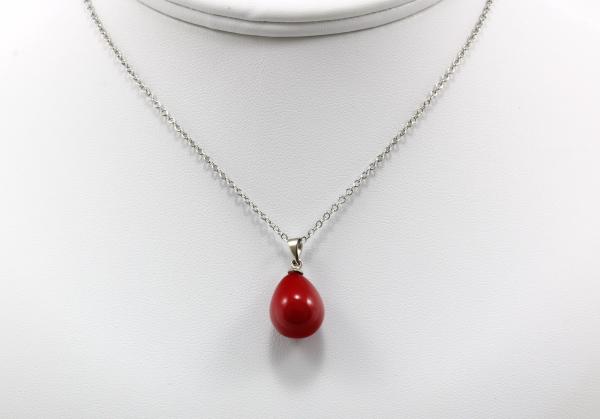 Červená shell perla, náhrdelník